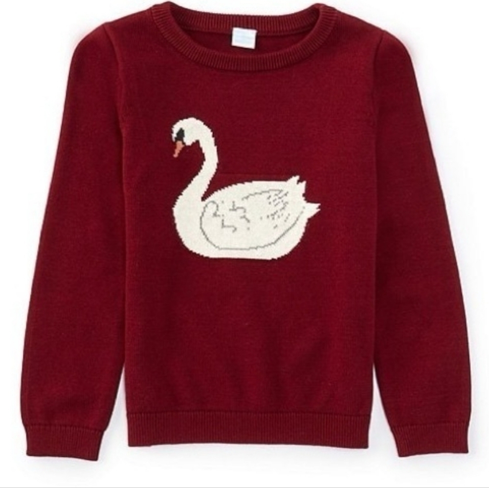 Edgehill Collection Swan Knit Sweater Burgundy 6 6X Ballet Fall Winter Photos